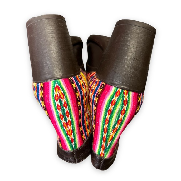 Killasumaq Mister Stenholm Dark Brown Leather Booties Serape Fabric Size EU 39 - Picture 13 of 17